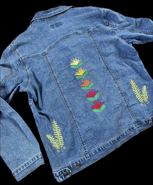 Embroidered Vintage Denim Jacket Size XL