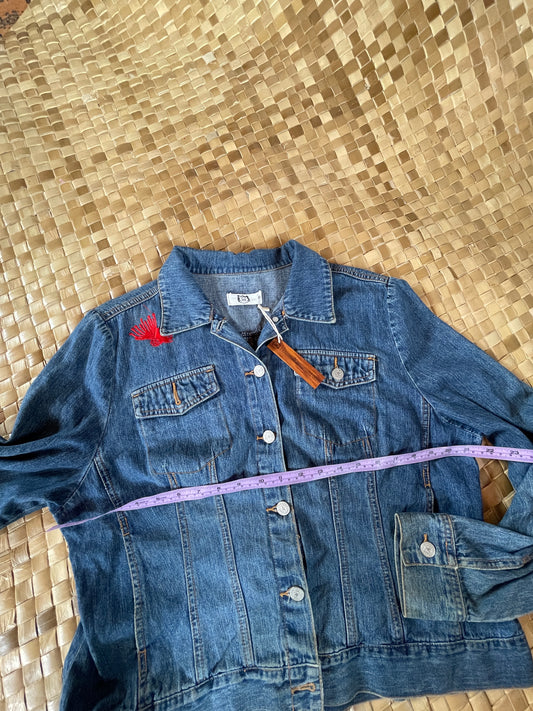 Lehua Embroidered Vintage Denim Jacket L