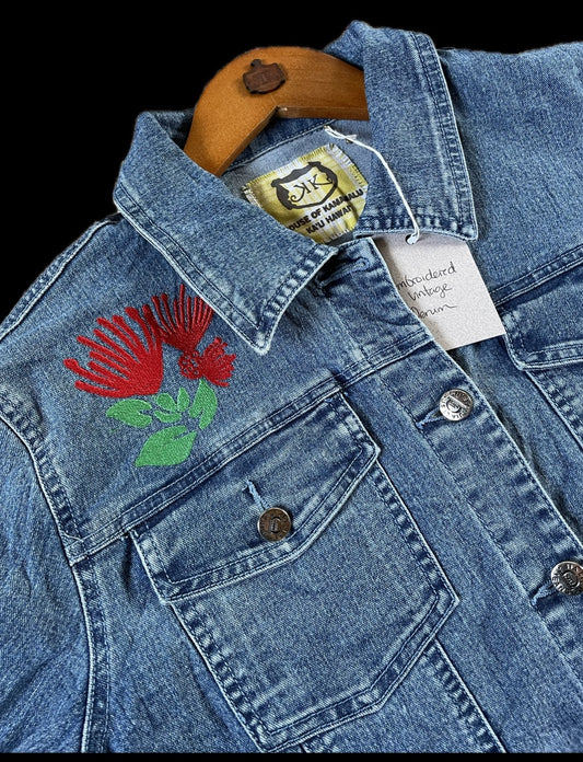 Embroidered Vintage Denim Jacket Size XL